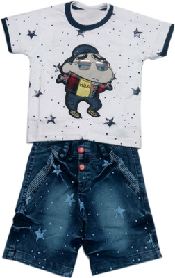 

Squnibee Boys Party(Festive) T-shirt Jeans(White