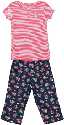 

Carter's Girls Casual T-shirt Pyjama(White, Print (969)