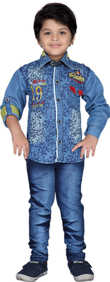 

AJ Dezines Boys Casual Shirt Jeans(Blue