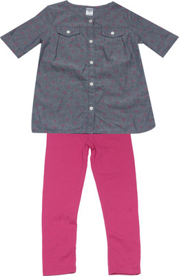 

Carter's Girls Casual Top Pyjama(Grey, Print (969)