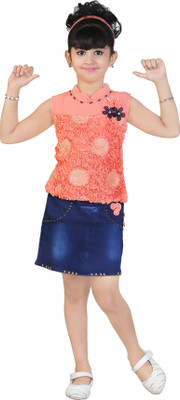 

Golden Girl Girls Party(Festive) Skirt Top(Orange, Peach