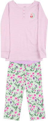 

Carter's Girls Casual T-shirt Pyjama(Green, Print (969)