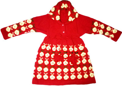 

Dadima Ki Bunai Girls Casual Sweater Sweater(Red