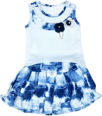 

Hey Baby Girls Party(Festive) Top Skirt(Multicolor