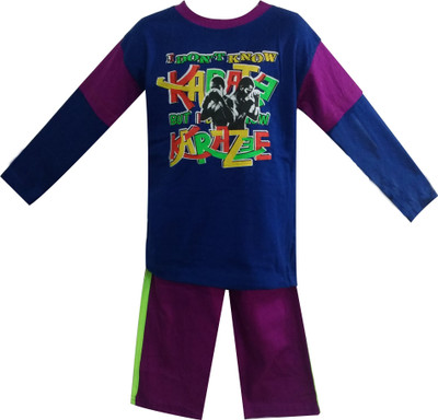 

Fashionitz Boys Casual T-shirt Pant(Blue