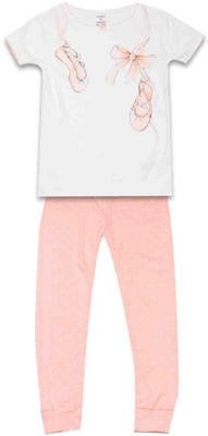 

Carter's Girls Casual T-shirt Pyjama(White, Pack of 2, Print (969)