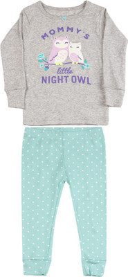 

Carter's Girls Casual T-shirt Pyjama(Grey, Print (969)