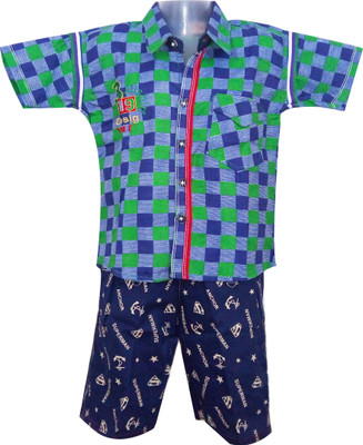 Fashionitz Boys Casual Shirt Pant(Multicolor