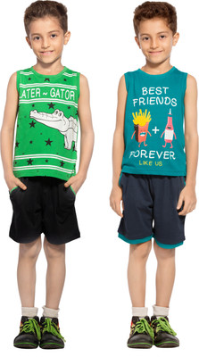 

Maniac Boys Casual T-shirt Shorts(Multicolor, Green::green