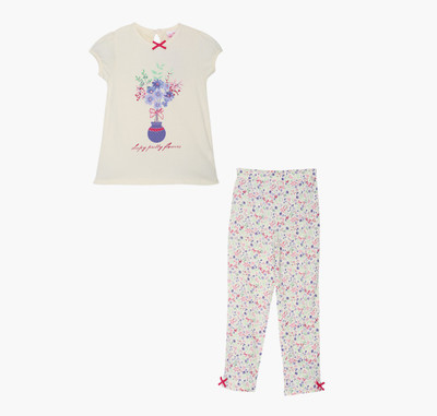 

FS Mini Klub Girls Casual Top Pant(White, Acru