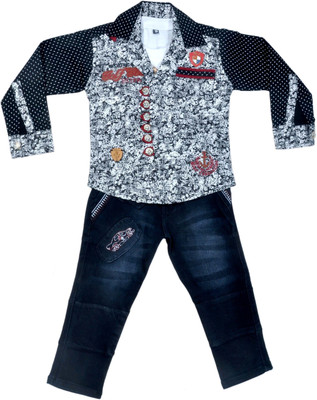 

Hey Baby Boys Casual Shirt Pant(Multicolor