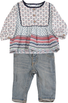 

Carter's Girls Casual Top(White, Denim (463)