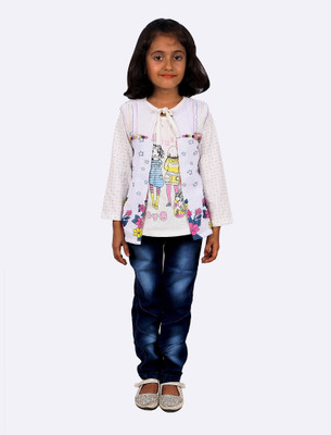 

Gungun Fashion Girls Casual Top Jeans(White), Off white