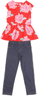 

Carter's Girls Casual Top Trouser(Dark Blue, Print (969)