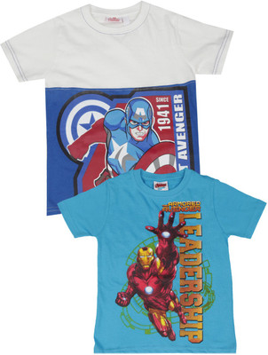 

Avengers Boys Casual T-shirt(Multicolor, T.blue/off-white//r.blue
