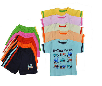 

Hafeela Boys Casual Top Shorts(Multicolor, Multicolour