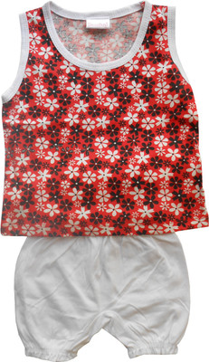

NammaBaby Girls Casual Top Panty(Multicolor, Red