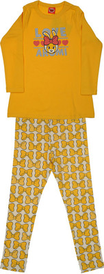 

Indirang Girls Casual Top Pant(Yellow
