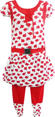 

Fashionitz Girls Casual Top Pant(Red