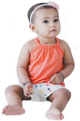 

Cuddledoo Girls Casual Top Shorts(Multicolor, Coral
