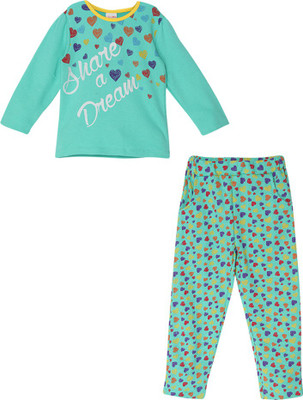 

FS Mini Klub Girls Casual Top Pant(Green, Lt green