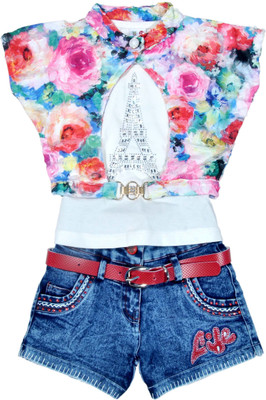 Hey Baby Girls Party(Festive) Top Pant(Multicolor