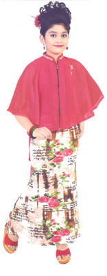 Hey Baby Girls Party(Festive) Top Skirt(Red