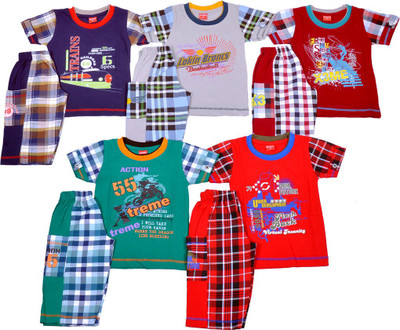 

1LY GARMENTS Boys Casual T-shirt T-shirt, Three Fourth Pant(Multicolor, Multicolour