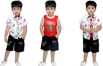 

Bad Boys Boys Casual Shirt Shorts(Multicolor), Multi