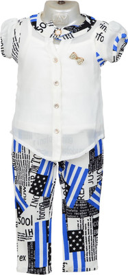 

Kid n Kids Girls Casual Top Capri(Blue