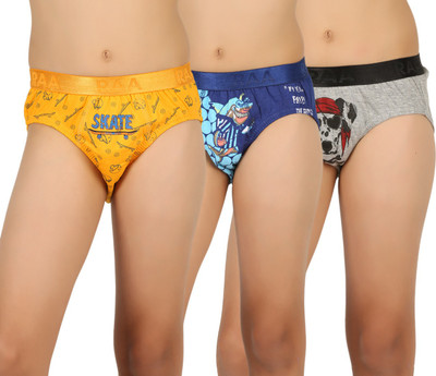 

RAA Brief For Boys(Multicolor Pack of 3, Grey melange;mustard yellow;purple