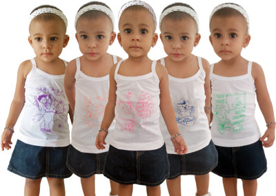 

HAP Camisole For Girls(Multicolor, Pack of 5, White