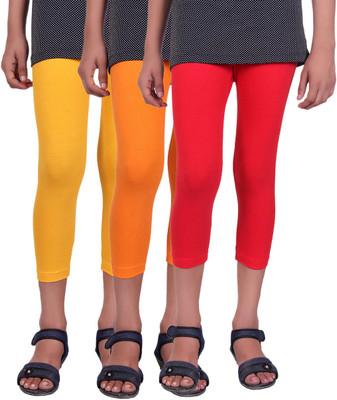 

Alisha Capri For Girls Casual Solid Cotton(Multicolor Pack of 3, Orange;red;yellow