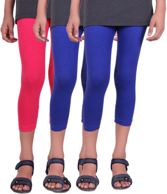 

Alisha Capri For Girls Casual Solid Cotton(Multicolor Pack of 3, Rani;royal blue