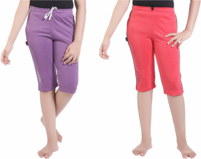 

Red Ring Capri For Girls Casual Solid Cotton(Multicolor Pack of 2