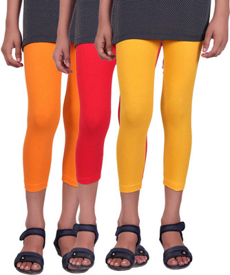 

Alisha Capri For Girls Casual Solid Cotton(Multicolor Pack of 3, Orange;red;yellow