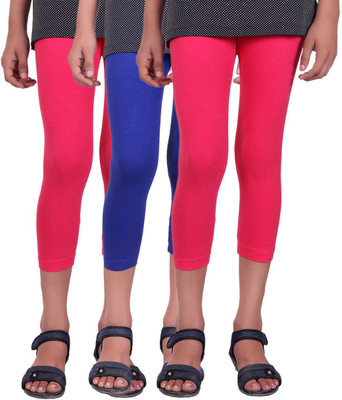 

Alisha Capri For Girls Casual Solid Cotton(Multicolor Pack of 3, Rani;royal blue