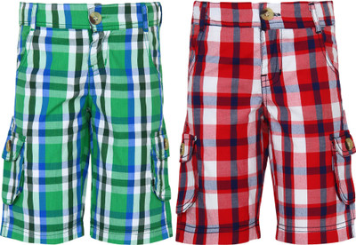 

Joven Capri For Boys Casual Checkered Cotton(Multicolor Pack of 2, Multi colour