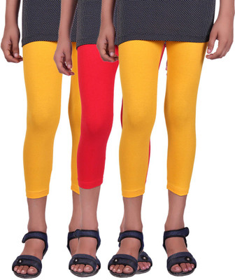 

Alisha Capri For Girls Casual Solid Cotton(Multicolor Pack of 3, Red;yellow