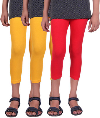 

Alisha Capri For Girls Casual Solid Cotton(Multicolor Pack of 3, Red;yellow