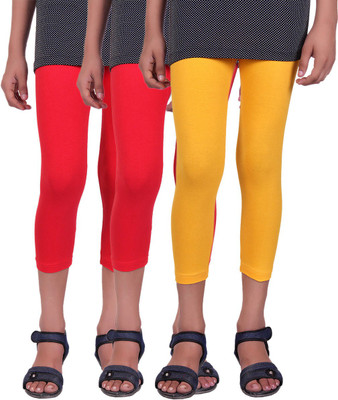 

Alisha Capri For Girls Casual Solid Cotton(Multicolor Pack of 3, Red;yellow
