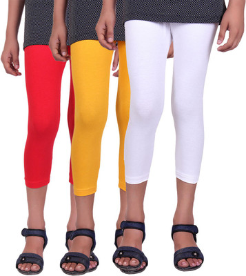 

Alisha Capri For Girls Casual Solid Cotton(Multicolor Pack of 3, Red;white;yellow