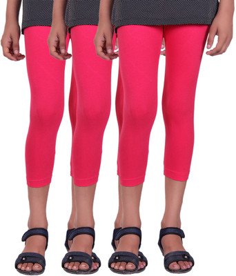

Alisha Capri For Girls Casual Solid Cotton(Multicolor Pack of 3, Rani