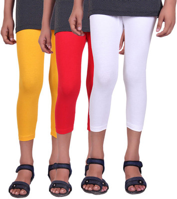 

Alisha Capri For Girls Casual Solid Cotton(Multicolor Pack of 3, Red;white;yellow