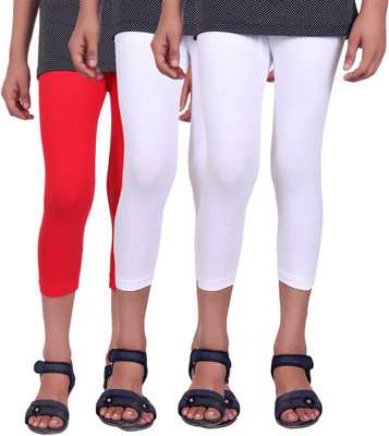 

Alisha Capri For Girls Casual Solid Cotton(Multicolor Pack of 3, Red;white