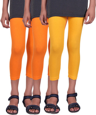 

Alisha Capri For Girls Casual Solid Cotton(Multicolor Pack of 3, Orange;yellow