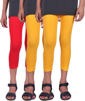 

Alisha Capri For Girls Casual Solid Cotton(Multicolor Pack of 3, Red;yellow