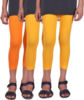 

Alisha Capri For Girls Casual Solid Cotton(Multicolor Pack of 3, Orange;yellow