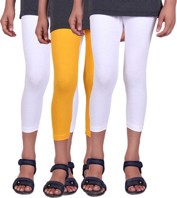 

Alisha Capri For Girls Casual Solid Cotton(Multicolor Pack of 3, White;yellow