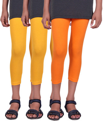 

Alisha Capri For Girls Casual Solid Cotton(Multicolor Pack of 3, Orange;yellow